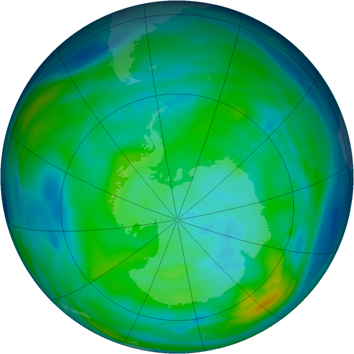 Antarctic ozone map for 18 July 2006